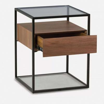 China Coffee Table Veneer Side Table Glass Top MG13B for sale