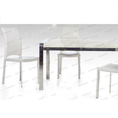 China DINING TABLE S5112 Modern Marble Top Dining Table With Stainless Steel Legs for sale