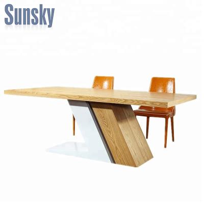 China Modern Unique Ash Restaurant Designs Wooden Dining Table SK1507T for sale