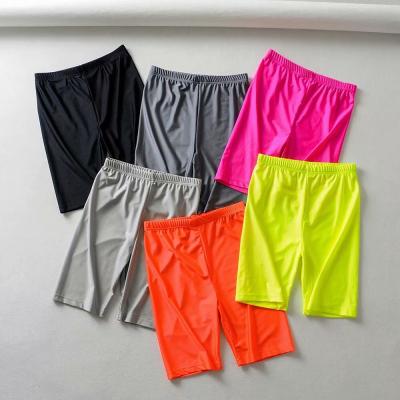 China 2020 new fashion color women shorts yoga pants gym fitness viable skinny tight shorts summer simple high waist ready for sale