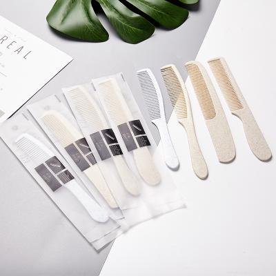 China Wholesale Custom Eco Friendly Hotel Supplies Disposable Combs Factory Custom Logo Hair Removal Combs Wheat Straw Home Hotel Spa for sale