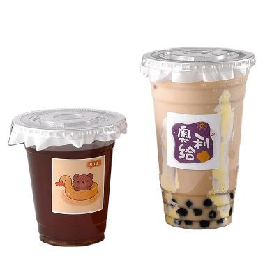 China WWL Eco-friendly disposable bubble tea clear cup boba ice drinks disposable plastic pp blister cup for sale