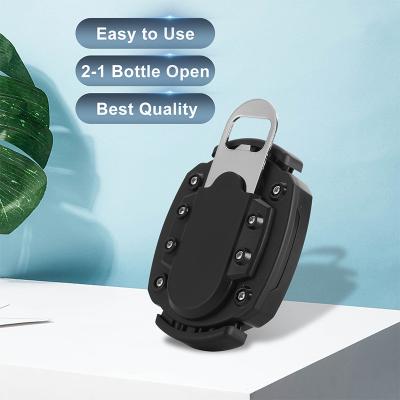 China Manual Stocked Can Opener Soft Edge Safety Hand Can Opener Side Cut Black Portable Travel Camping Can Opener for sale