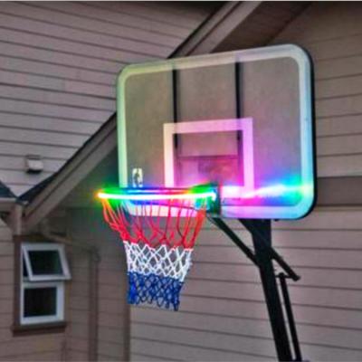 China New LED Basketball Sports Stadiums Solar Luminous Lights Color Changing Frame Basketball Lights for sale