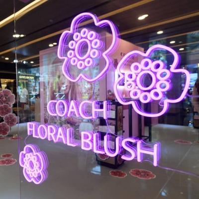 China Custom Buildings LED Window Acrylic Neon Signage Pink Neon Sign for sale