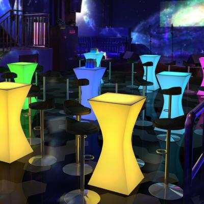 China Waterproof LED Furniture Adjust 16 Colors Retrofit Bar Cocktail Square LED Tables Modern for sale