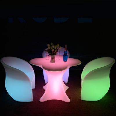 China Restaurant Bar Furniture Modern LED Table Lights Wireless Event Tables And Light Outdoor Bar Chair for sale