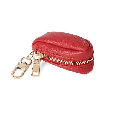 China Environmental Friendly Accessory Customized Mini Coin Purse Leather Card Holder Key Vendor Chain for sale