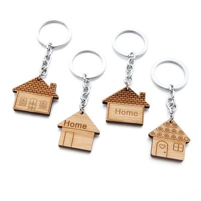 China Wholesale Price Environmental Friendly Promotional Custom Blank Wooden Key Chain For Engraving for sale