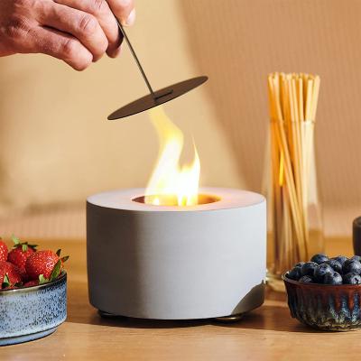 China Mini Concrete Fire Pit Modern Mini Table Top Fire Pit Portable Bio Ethanol Stocked Fire Pit Wholesale for sale