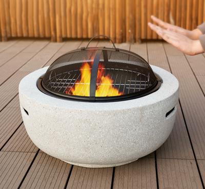 China Stocked Pit Tabletop Gas Garden Concrete BBQ Grill Camping Fire Pit Bowl Round Firepit Charcoal for sale