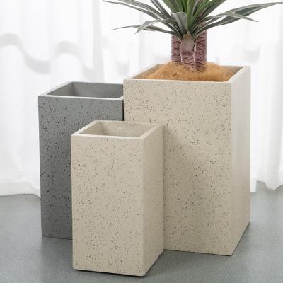 China CLASSIC large square indoor and outdoor Nordic modern creative plant pot style flowerpot simple cement floor living room for sale