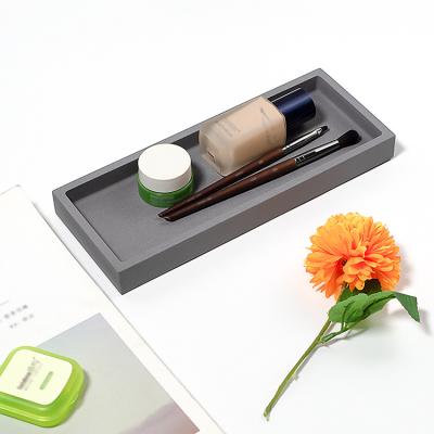 China Gray Black Homeware Concrete Viable Natural Cement Serving Tray Concrete Tray for sale