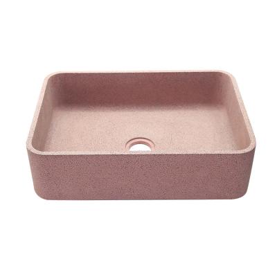 China Eco-friendly Concrete Basin Bathroom Sink Terrazzo Concrete Basin Cement Basin for sale