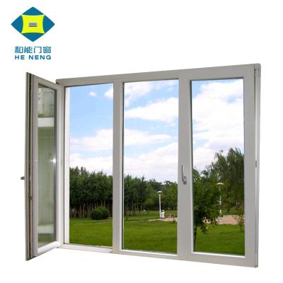 China Folding Screen Most Popular Factory Price China Upvc PVC Casement Triple Window Doors House Windows 3 Panel for sale