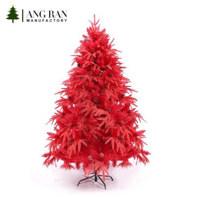 China High Quality Environmental Friendly Red Artificial Christmas Tree Branch PE PVC 180cm PVC Christmas Tree Accessory Tree for sale