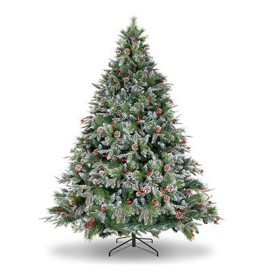 China Premium Mixed Leaves Environmental Friendly Flocking Luxury Artificial Christmas Tree for sale