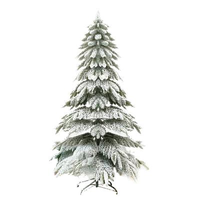 China Custom Size Beautiful High Quality PVC Flocked Large Frosted Artificial Outdoor Christmas Tree for sale