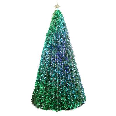 China Beautiful Factory Direct PVC Giant Artificial Christmas Tree 4M 6M 8M 10m 15M Pre-Lit Colorful Outdoor Lighting for sale