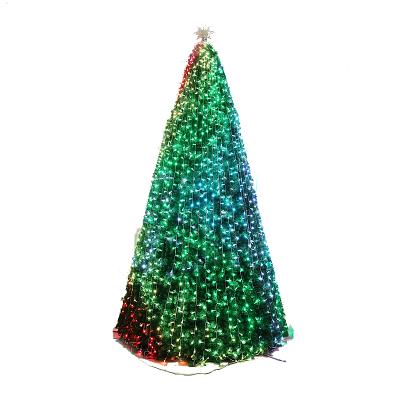 China Environmentally Friendly Customizable Large Size Outdoor Giant PVC Artificial Spruce Christmas Tree With Xmas Tree Lamp for sale