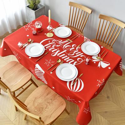 China Wholesale Waterproof Christmas Decoration Supplies Colorful Printed Table Cloth Christmas Design Table Cloth for sale