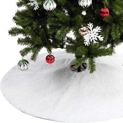 China Environmental Friendly 48 Inch Artificial Fur Christmas Tree Skirt Classic White Fluffy Artificial Christmas Tree Skirt for sale