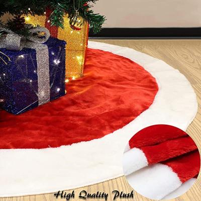 China Environmentally Friendly Big Plush Velvet Christmas Tree Skirt Round Christmas Tree Skirt for sale