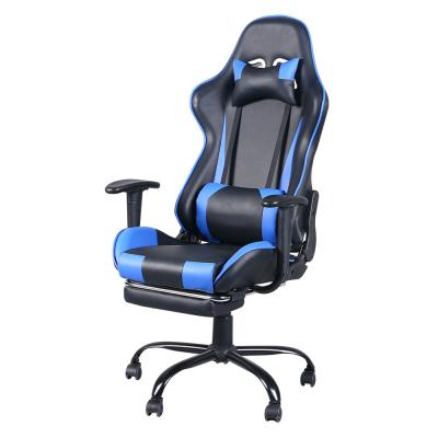 China (Height) adjustable adjustable gaming chair with footrest, ergonomic for adults, black blue for sale