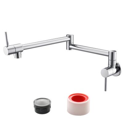 China Contemporary Hot Selling High Quality Foldable Double Handles Brass Pull Down Kitchen Faucet for sale