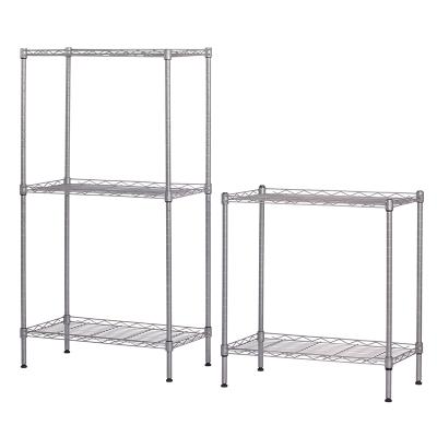 China Sustainable Carbon Steel Variable Assembly Floor Standing Storage Rack Silver for sale