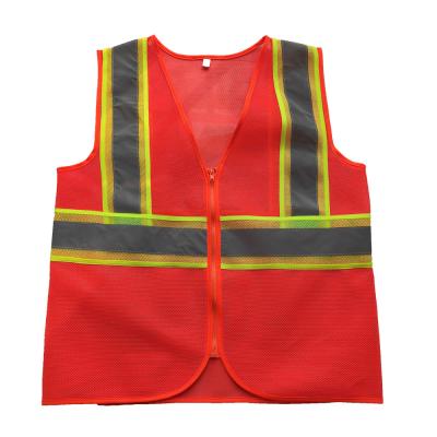 China Customized Safety Vest Fashion Traffic Safety Fluorescent Orange Vest Customized Reflective Vest for sale