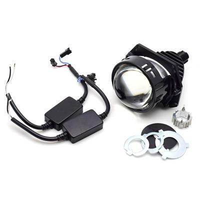 China Dual LED 3.0 inch Projection Lens Headlight Retrofit Kit with High and Low Beam - 6000K 25,000lm White Focused Beam 6421 for sale