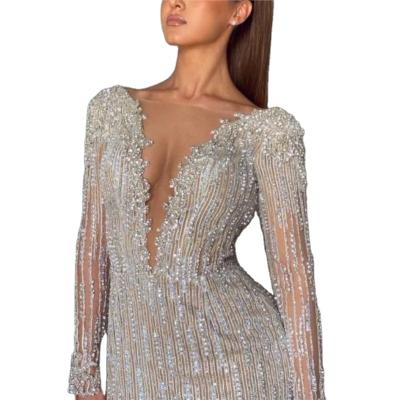 China Hot Selling Anti-wrinkle Price Solid Color Favorable Fringe Split Trimming Sexy Dress for sale