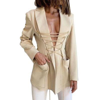 China Anti-wrinkle 2022 spring women's new blazer jacket in fashion casual temperament small long section suit for sale