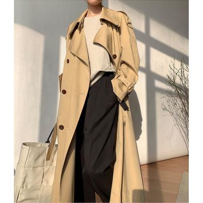 China Autumn Temperament Loose And Thin Women's Khaki Anorak Coat Khaki Double-collar Detachable Waterproof British Coat Mid Length Jacket for sale