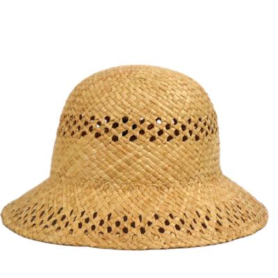 China Straw Hat Ladies Woven Natural Summer Beach Sun Hat Handwoven Picture Brim Women Straw Hat Grass Sun Hat for sale