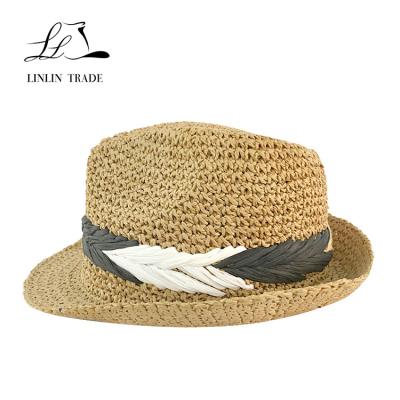 China Crochet 100 Straw Paper Rope Homburg Hat beautiful wholesale cheap character for sale