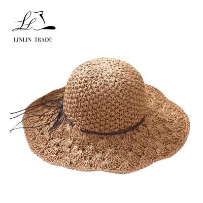 China Wholesale Character Women Soft Straw Hat Paper Crochet for sale