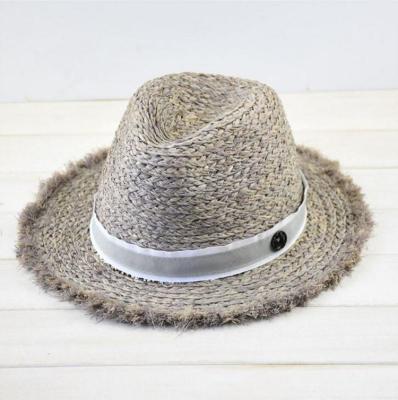 China Image Wholesale Madagascar Raffia Hats Panama Hat Manufacturer Fringed Brim Straw Hat for sale