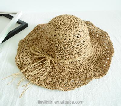 China New Design Barred Cloche Women Beach Straw Hat For Summer Ladies Paper Hat for sale