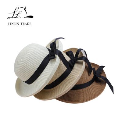 China Character Children Straw Hats For Kids Summer Beach Sun Hat Paper Braid Soft Hat for sale