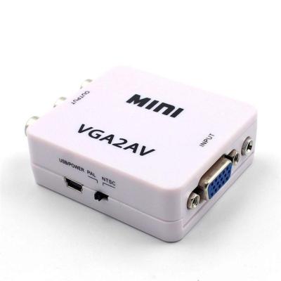 China Multimedia Automatically Detects And Converts 1080P VGA2AV Converter VGA Adapter To AV RCA Converter for sale