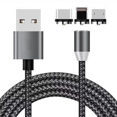 China Mobile Phone Magnet Straight Data Cable 3 In 1 Usb Magnetic Fast Charging Data Cable For Mobile Phone for sale