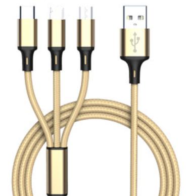 China For wholesale 2M usb cable for iphon 3 in 1 Nylon Braid Multiple USB Fast Charging Charging Cable for Iph/Type-C/Android for sale