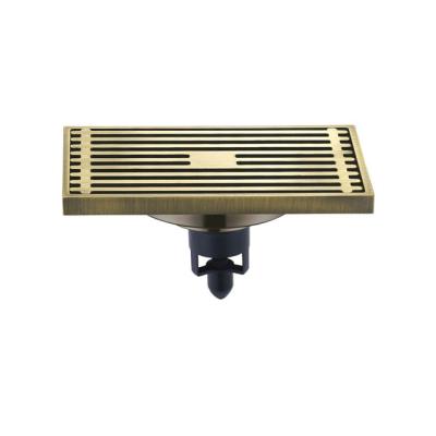 China Modern Rectangular Brass Brass Kitchen or Bathroom Floor Drain Shower Drain Rack Drain for sale