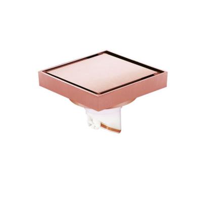 China 10*10cm Square Floor Bathroom Shower Accessories Floor Drain Brass Shower Drainer Modern for sale