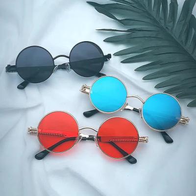 China Fashion Round Sunglasses Steampunk Sunglasses Frame Spring Leg Decoration Personalized Glasses for sale