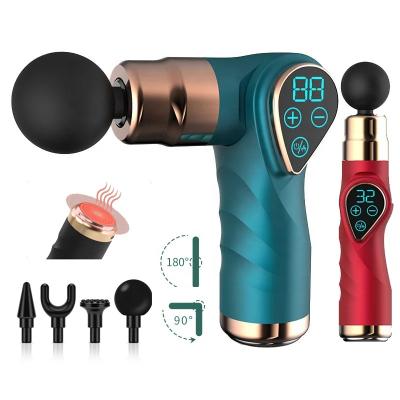 China Handheld Deep Tissue Muscle Percussion Massage Gun Fast Rechargeable Body Tissue Vibration Led Touch Screen Massage Gun for sale