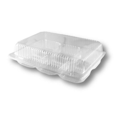 China Custom Clear Food Packing Tray Factory Dessert Food Tray 6 Cavity PET Roll Tray for sale