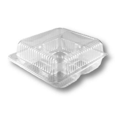 China Custom Clear Food Packing Tray Factory Clamshell Food Tray 4 Cavity PET Tray Roll for sale